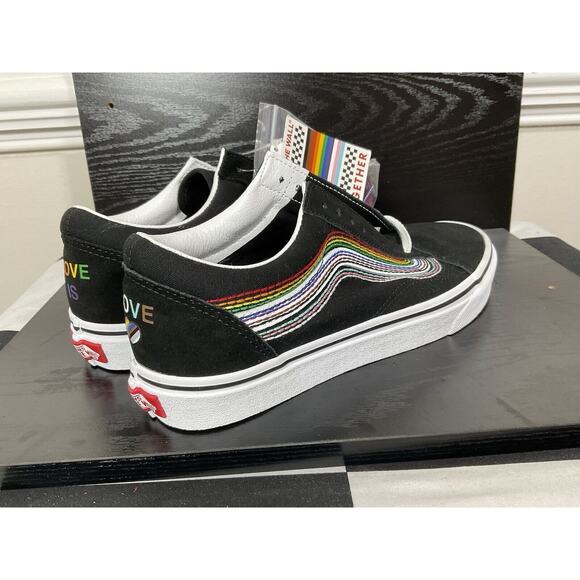 (NEW) Vans Pride Collection Love is Love Shoes Men’s Size 9 Black Rainbow - Picture 4 of 11